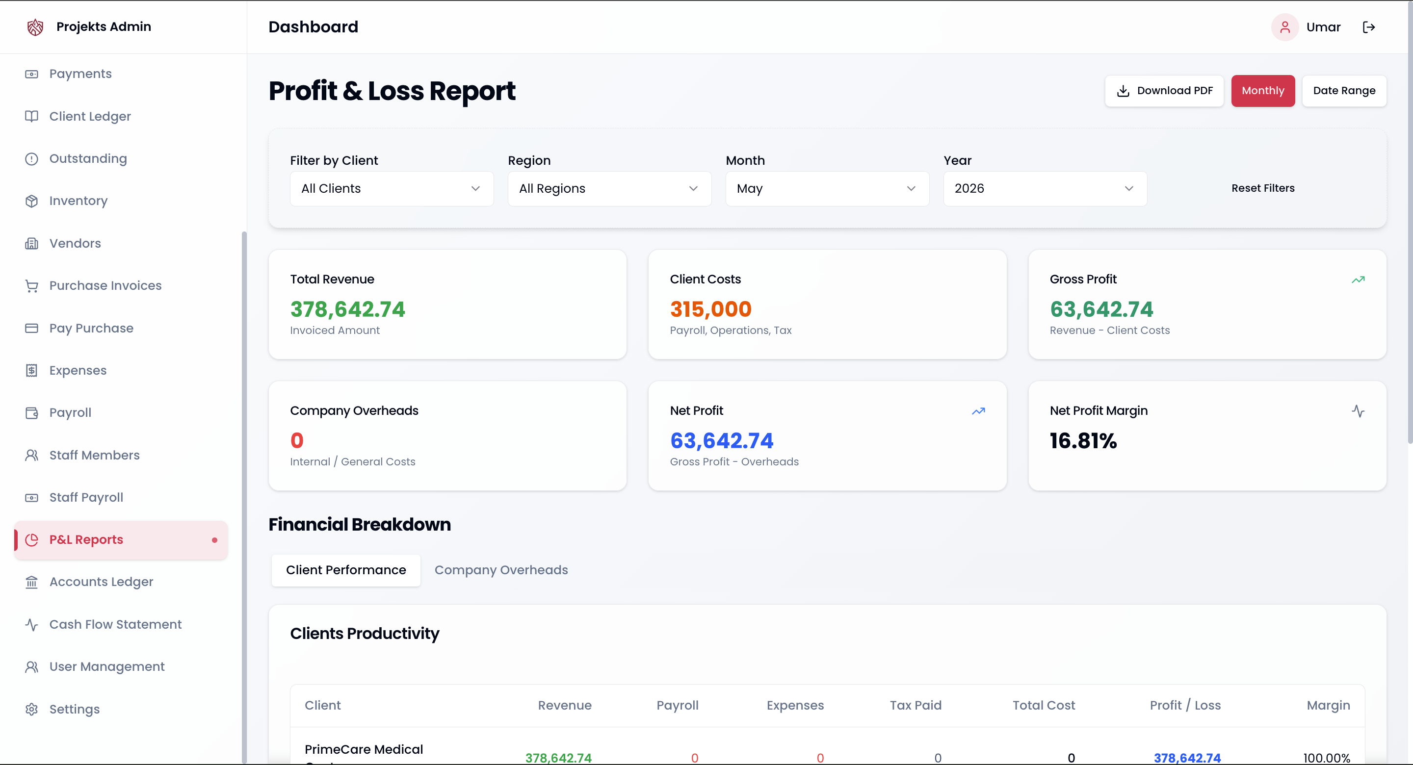 Reports Interface
